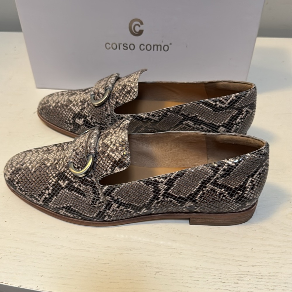 Corso Como CC-Clarrah Python Buckle Loafers